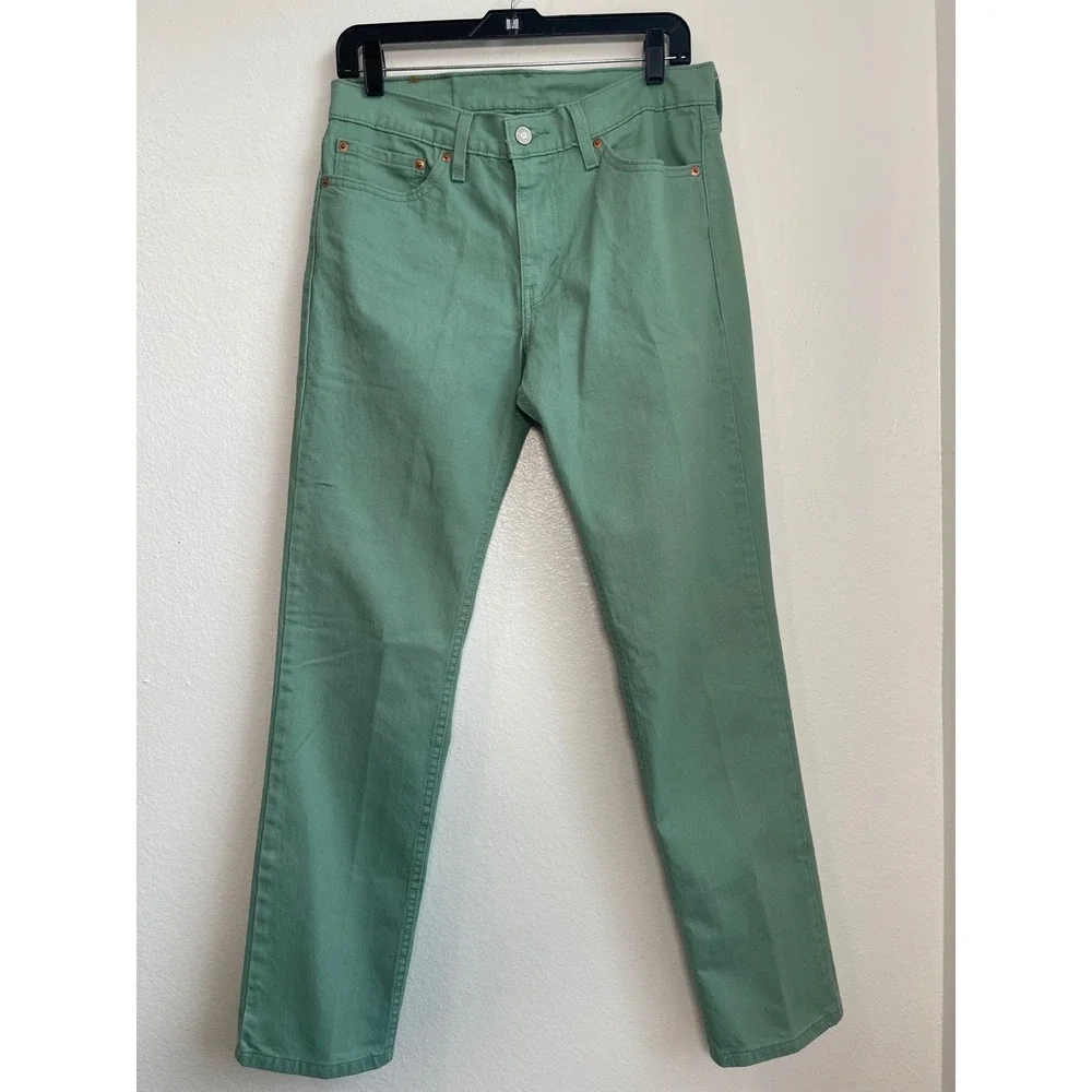 Levis 511 Slim Fit Pants Mens 31x30 Mint Green Twill Chino Jeans 04511-5120